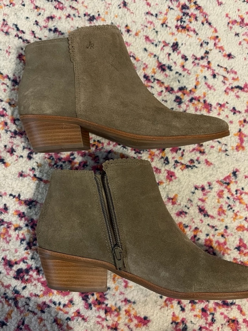 Jack Rogers Olive Suede Ankle Booties